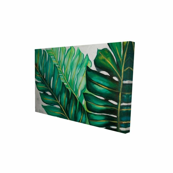 Fondo 12 x 18 in. Three Big Exotic Plant Leaves-Print on Canvas FO2783853